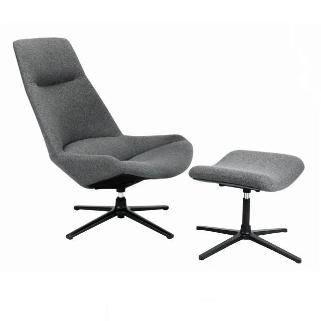 Hot Selling luxury stylish grey fabric color lounge recliner single sofa chair with footrest