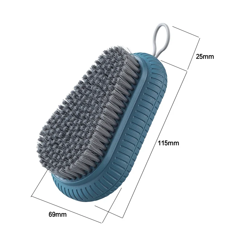 Plain plastic soft-bristled laundry brush