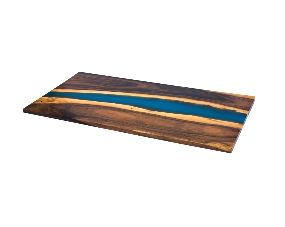 Solid Walnut Wood Resin River Beach Home Use Dining Table Top slab 30x48inch