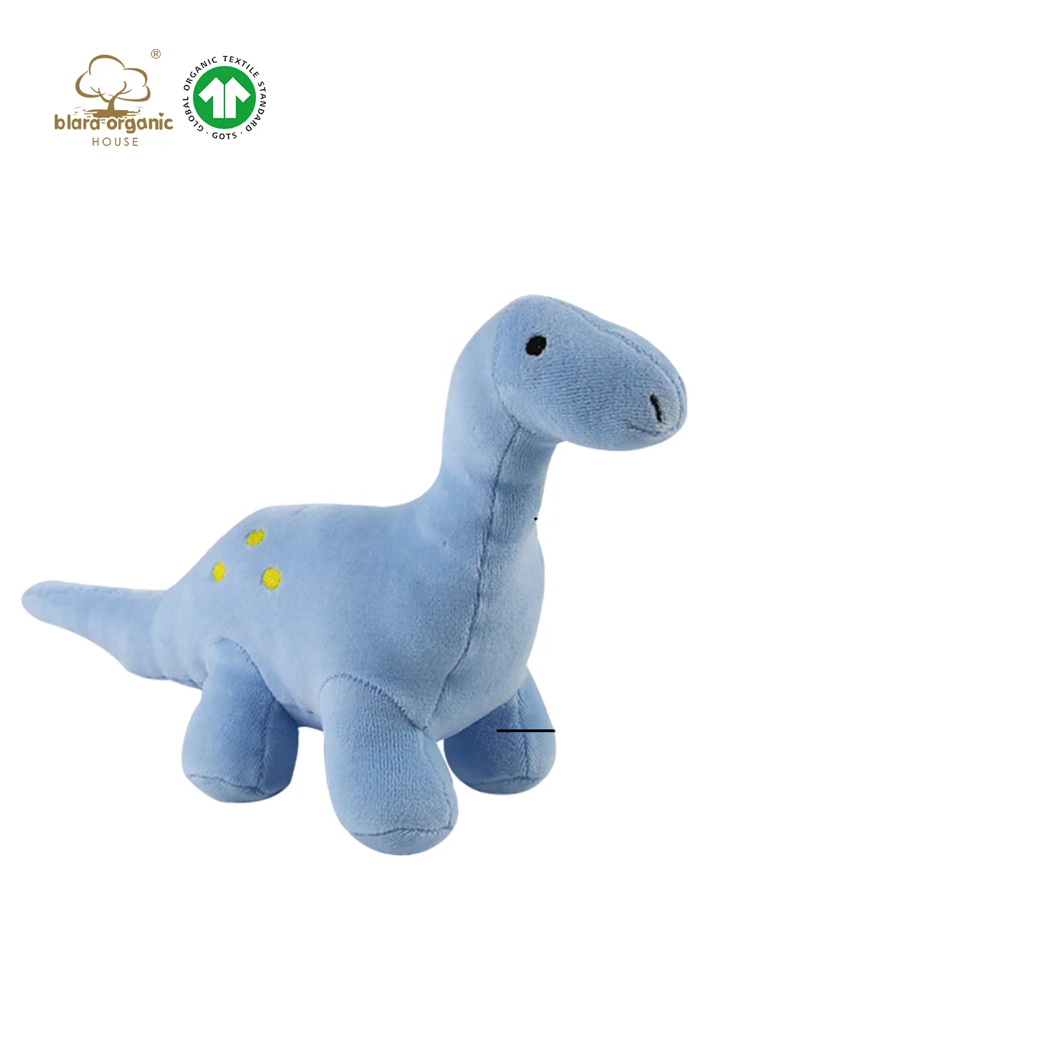 OEKO-TEX Organic Soft Cotton Dinosaur Stuffed Toy 18cm Stuffed Animal Dino GOTS Plush Toys For Baby Gifts