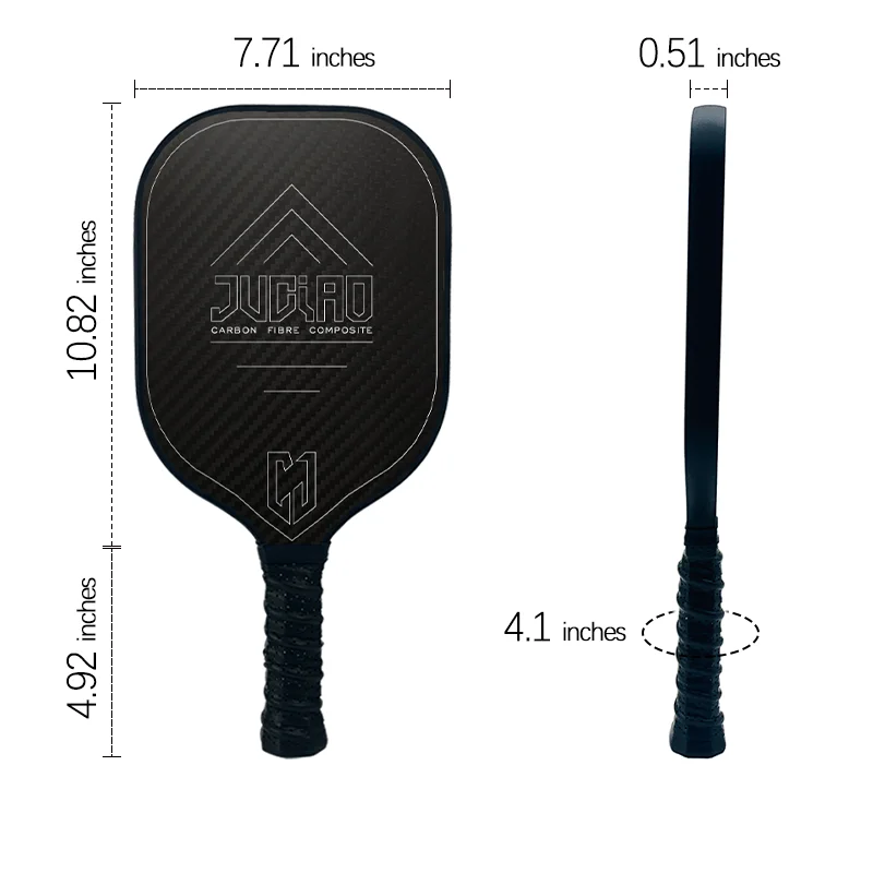 JUCIAO Profesional 3K Carbon Fiber Racket Enhanced Maximum Spin Carbon Textured Surface Pickleball Paddle