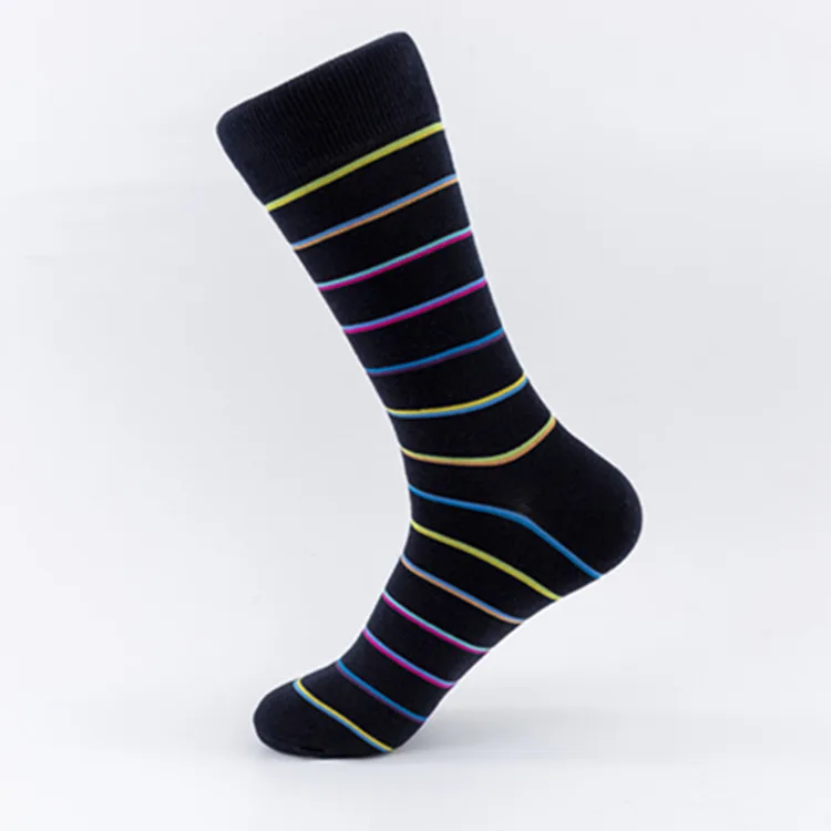Wholesale Men Striped socks casual cotton socks European and American street fashion crew socks