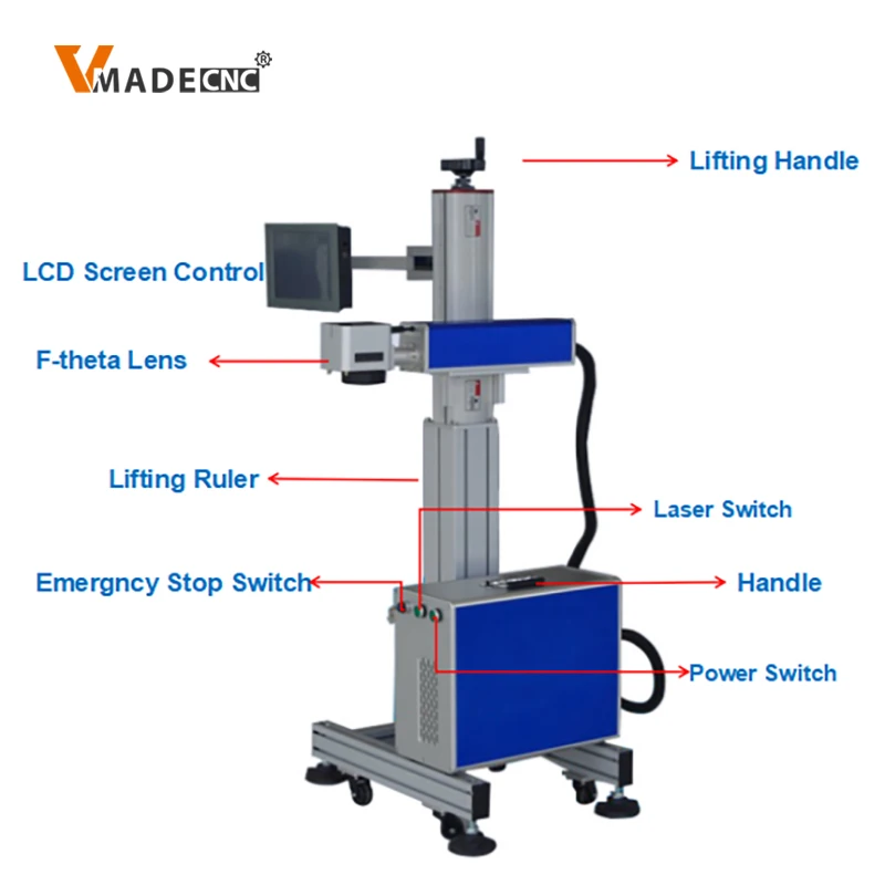 Assembly Line Conveyor Belt Co2 Laser Marking Machine for Serial No. Mfg Date Lot No. Flying Laser Marking Machine