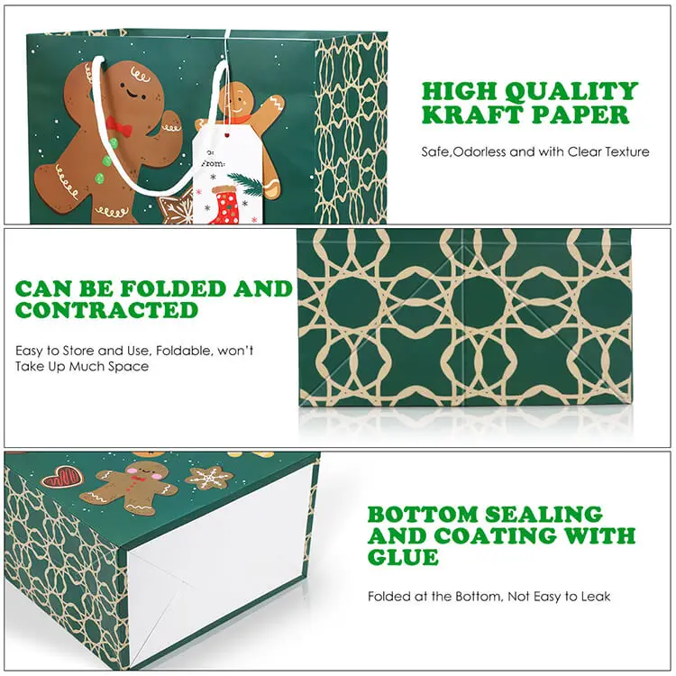 Eco Friendly Large Kids Birthday Merry Christmas Paper Bag Party Gift Bag For Gift