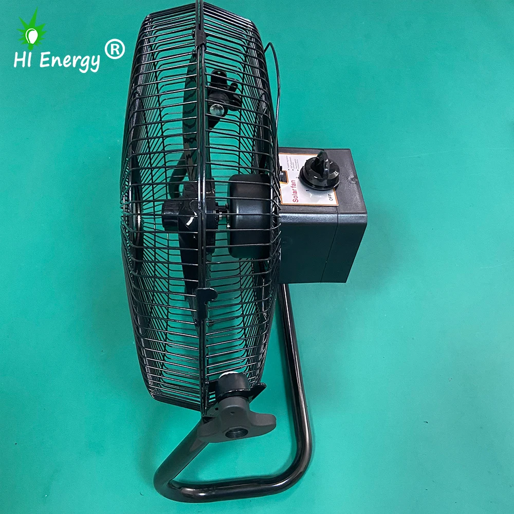 Hienergy Wholesale AC DC 12Inch Solar Fan Energy Saving Portable 3 Blades Home Solar Fan With Solar Panel