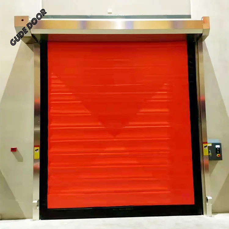 Modern Designed Double Axle PVC Quick Door for Exterior Industrial Thermal Insulated Door for Mall Cold Storage Finished Surface