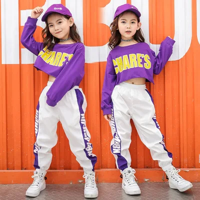 Children clothing High quality hip hop fashion clothes cool baby girls clothing set performance costume for kids teenage girls clothes