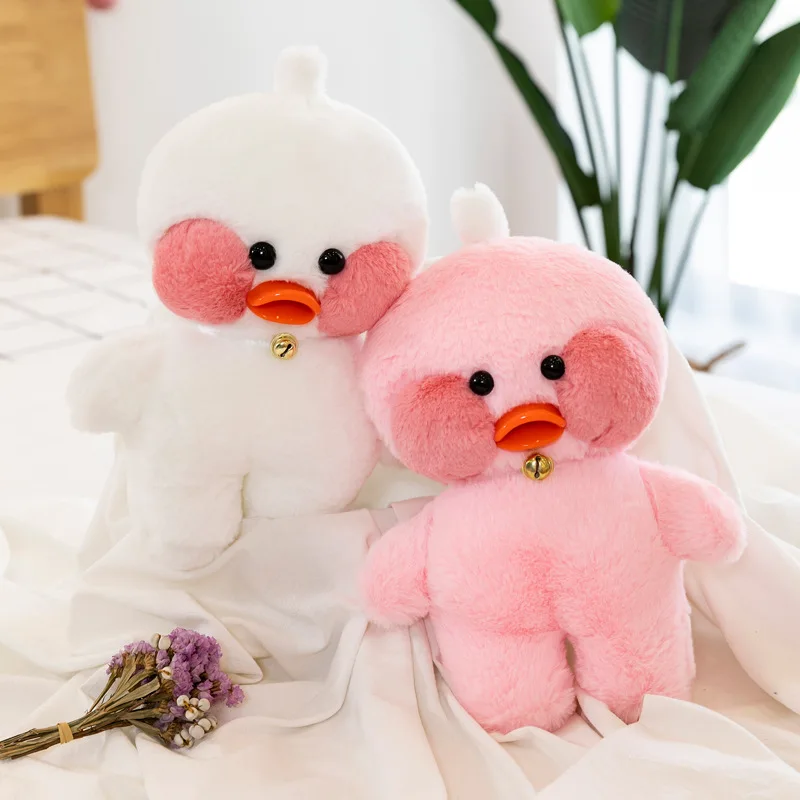 Wholesale  Lalafanfan Mini Cafe Original Clothes Yita White Yellow Pink Duck  Kawaii Plush Toy  Lalafanfan Duck