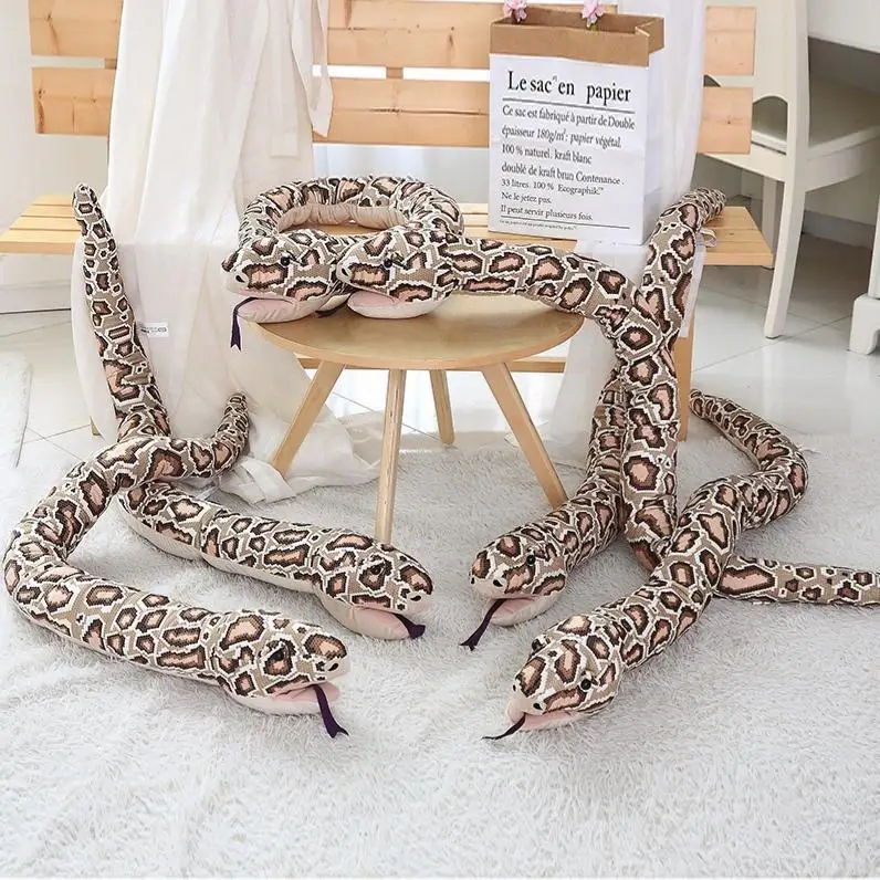 Quality and Safe New Creative popular Simulation Plush Snake Toy Stuffed Python Doll Gift Toy About 165cm
