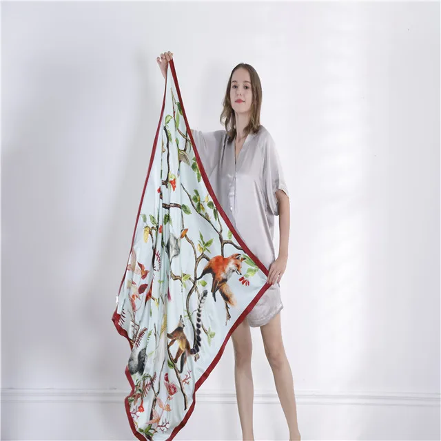 100% mulberry silk scarf for ladies lightweight square silk head scarf