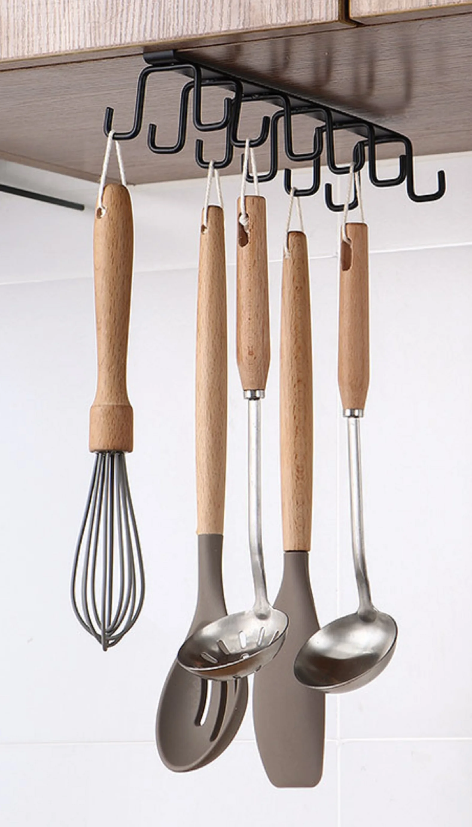 Wall Mounted Knife Spoon Storage Holder Rack Wall Mounted Kitchen Gadgets Expandable Stainless Steel
