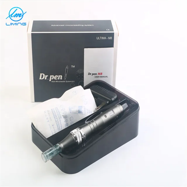 Dr pen m8-w microneedling derma pen round wireless digital  beauty care latest nano leather rolling micro needle pen