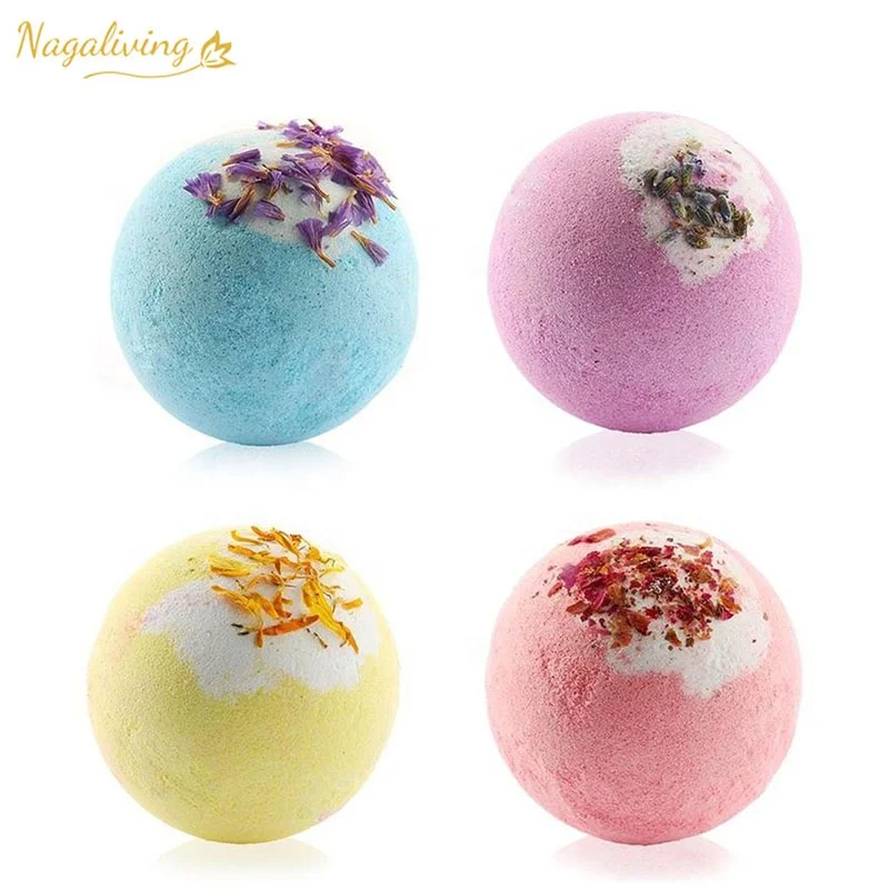 Private Label Skin Whitening Petal Bath Fizzer Ball vegan Organic Lavender Roses Essential Oil Dried Flower Bath Bombs Set