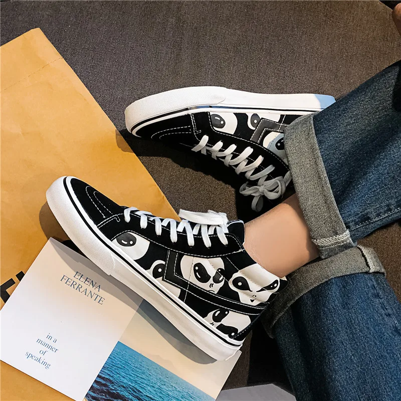 
New Model Low Price Men Lace-up White Canvas Shoes Wholesale Cheap Custom Logo Luminous High Top Canvas Flat Casual Shoes 