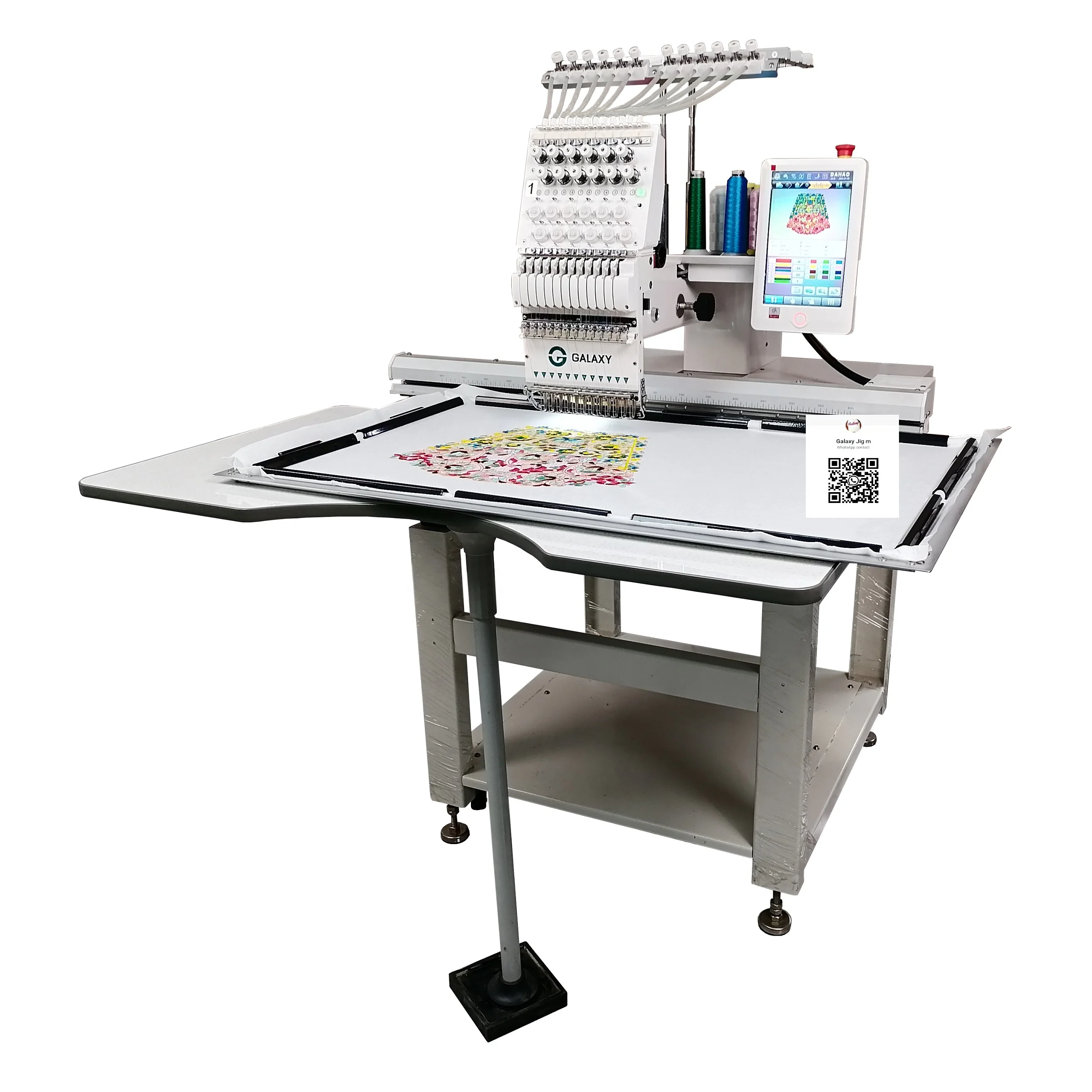 HOT SELLING BEST OFFER GALAXY SINGLE HEAD 12 15 NEEDLES SEWING INDUSTRIAL EMBROIDERY MACHINE DAHAO CONTROL SYSTEM DAHAO SOFTWARE