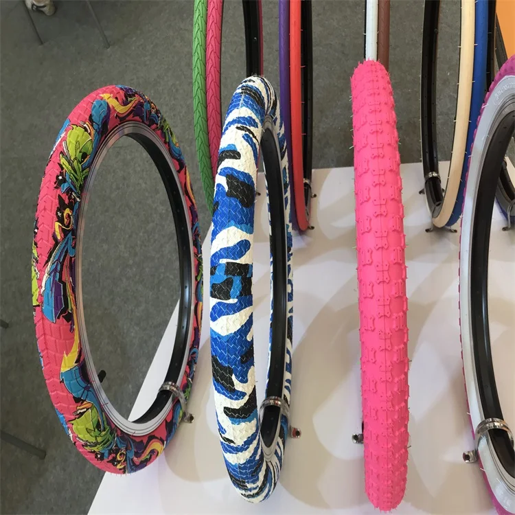 Manufacturer colored nylon bicycle tire 20' 26' 27.5' 29' fat bike tyre  bicycle spare parts electric mountain bike tire