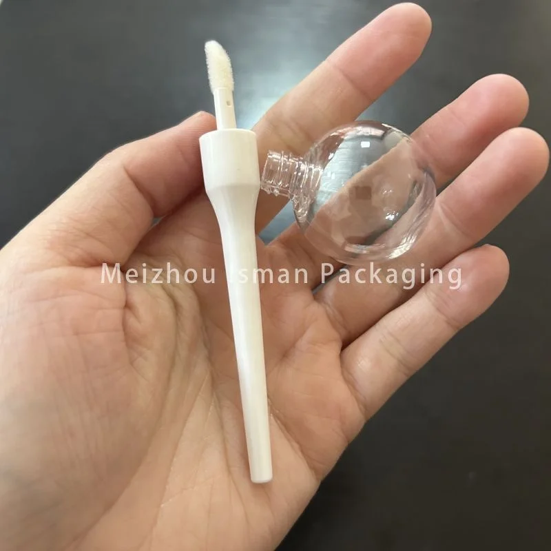 Hot empty cute pink white clear lollipop lip balm lipgloss packaging unique candy lip gloss containers tube with wands 6ml 10ml