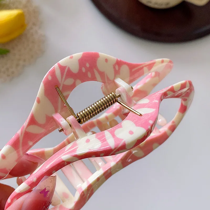 11.5cm Printed Hiar Pin Peony/ Morning glory/Camellia Large Cloud Hiar Claw