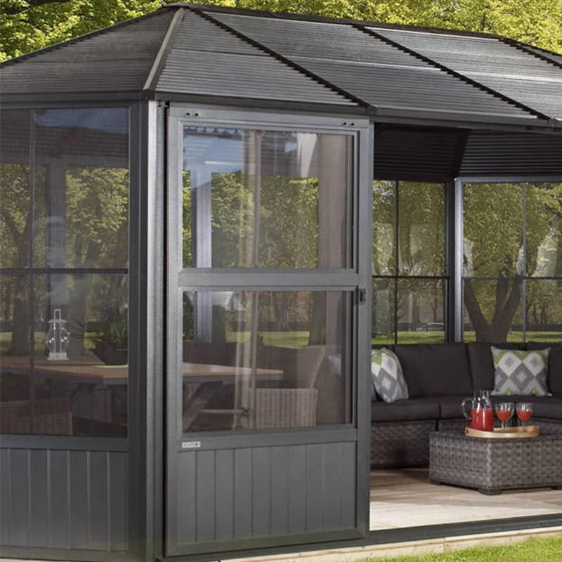 UNIFIVE China Factory Curved Glass Polycarbonate Sunrooms Outdoor Patio Enclosures Glass Room Conservatories Prefabricated