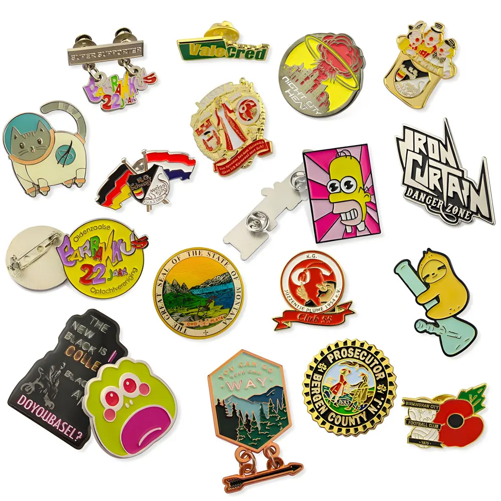 custom brass brooch  enamel custom design crystals saudi arabia magnetic pins engraved personalized  stainless steel brooch