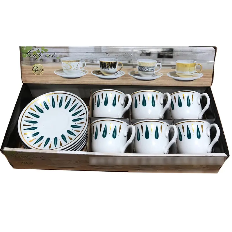 2023 Light Luxury Style Tea Cup Sets Small Luxury Coffee Cup 6 Piece Set Concentrated Small Mini Tea Cup Box Set