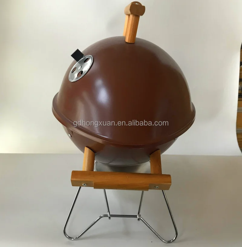 Hot Sale Portable Outdoor Rugby  American Football Charcoal BBQ Grill Camping Grill Brown with handle luxury coal barbecue