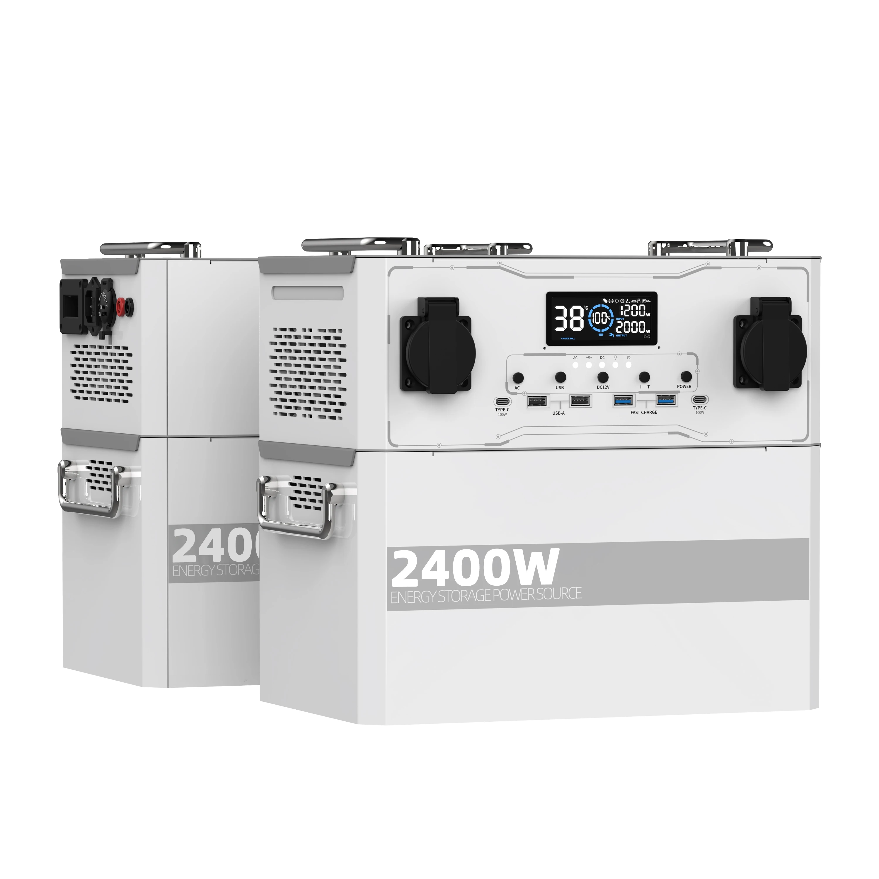 ANSUN Solar Charging Lithium Inverter Generator 2400W Emergency Power Portable Solar Power Station