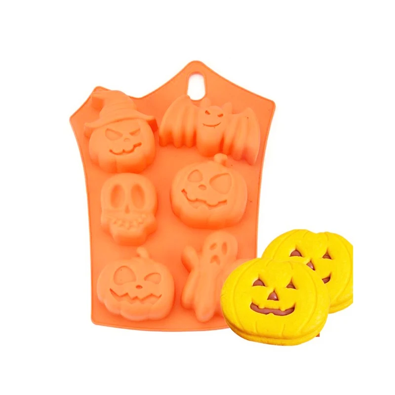 Food Grade Halloween Pumpkin Baking Tools Ghost Chocolate Kitchen Baking Molds Silicone Candy Cookie Mold
