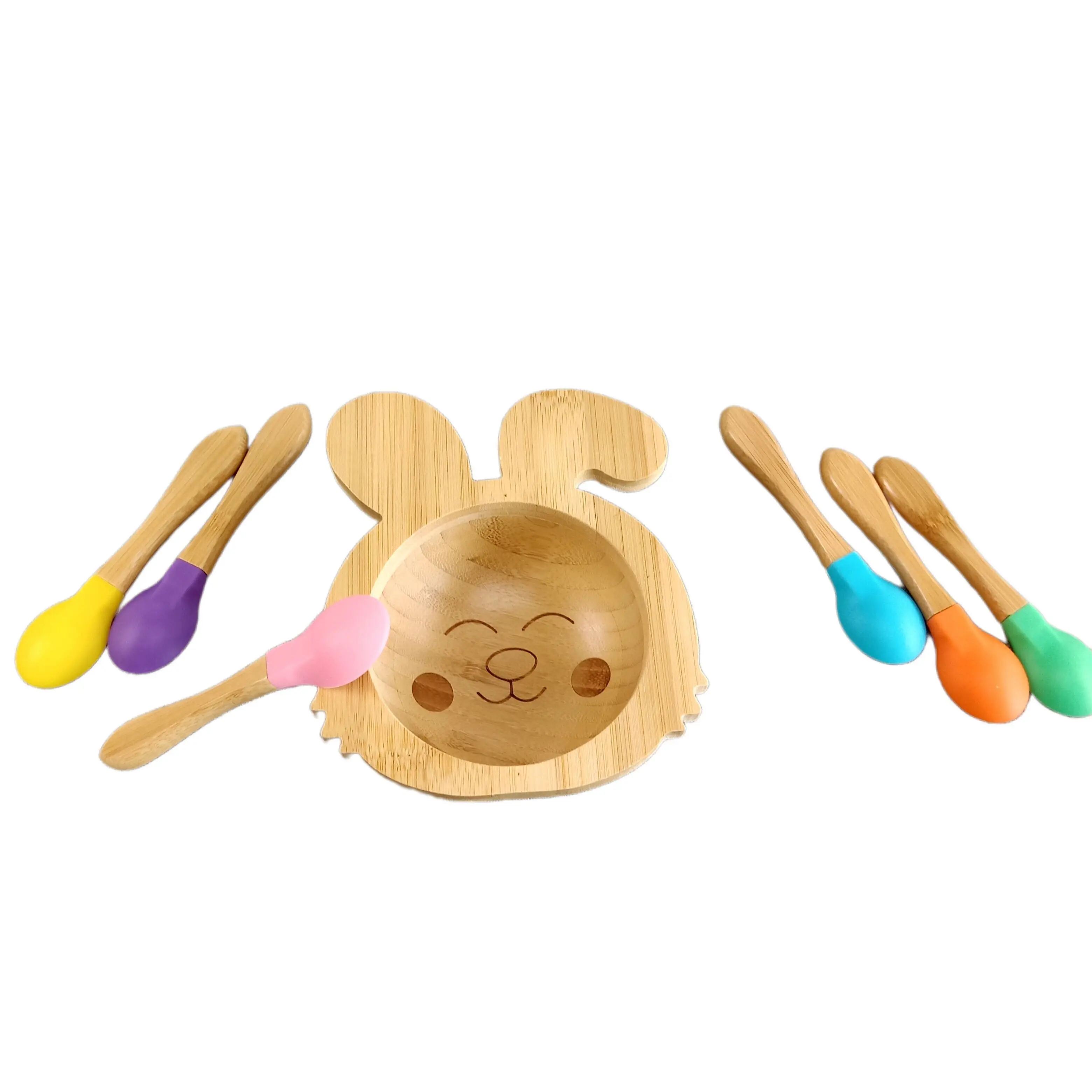 
customized logo Baby Bamboo Plate Bambooplate Baby Bamboo Plate Baby Silica Gel Suction Cup | 100 Per Bamboo Crab Plate 