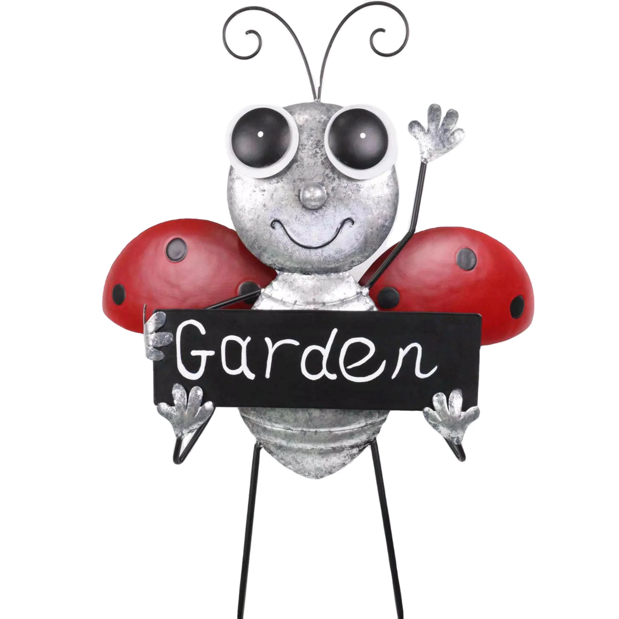 Metal Custom Garden Sign Stake Outdoor Garden Decor Bee Ladybug Garden Ornament