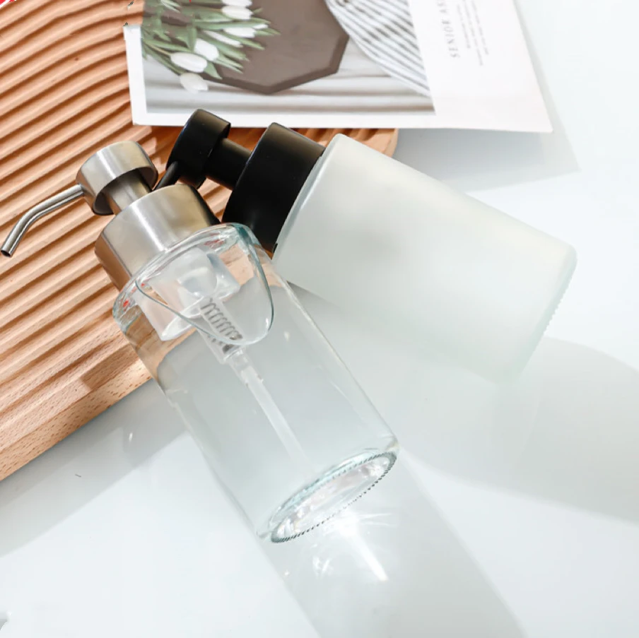 OEM Push Down Foam Pump Bottle 304 Stainless Steel Black Lotion Pump Soap Dispenser Bottle Pump for Bottle Lid for Cleaning