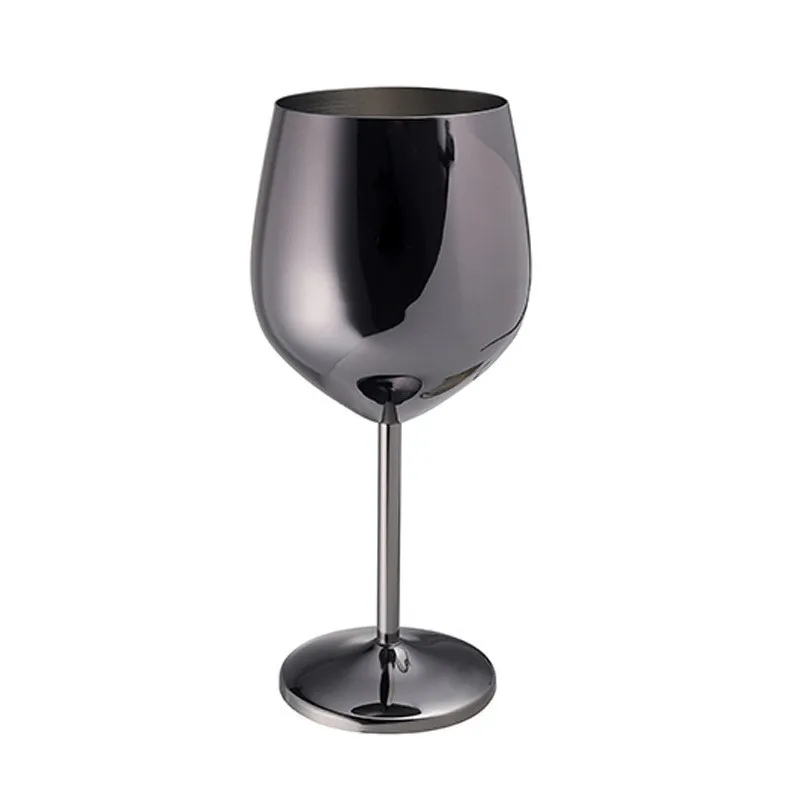 500 ML Stainless Steel Wine Glasses Metal Stem Wine Goblets Red Wine Champagne Drink Cup Glass for Wedding Party