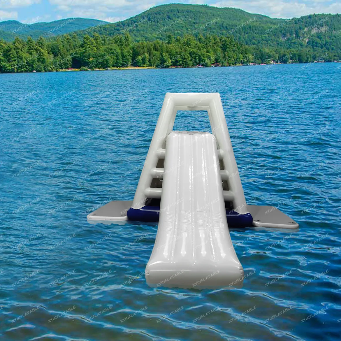 Factory wholesale outdoor floating inflatable tower slide inflatable water climbing slide for pool lake