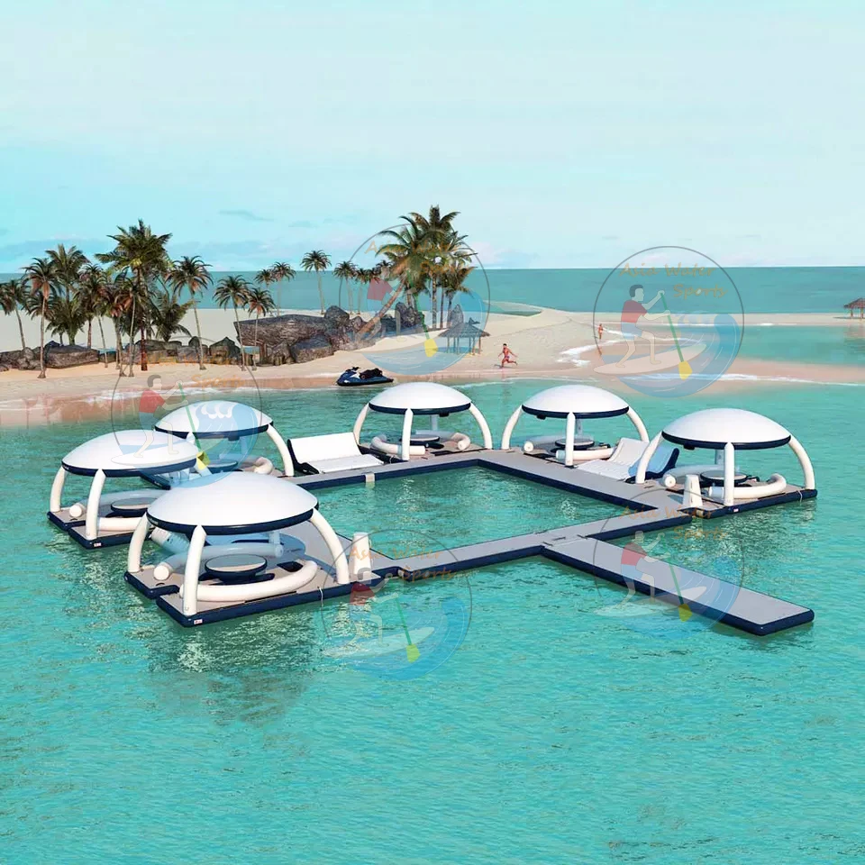 Inflatable Water Park Water Play Equipment Water Platform Pool floating island Floating Dock For Raft Pontoon Boat