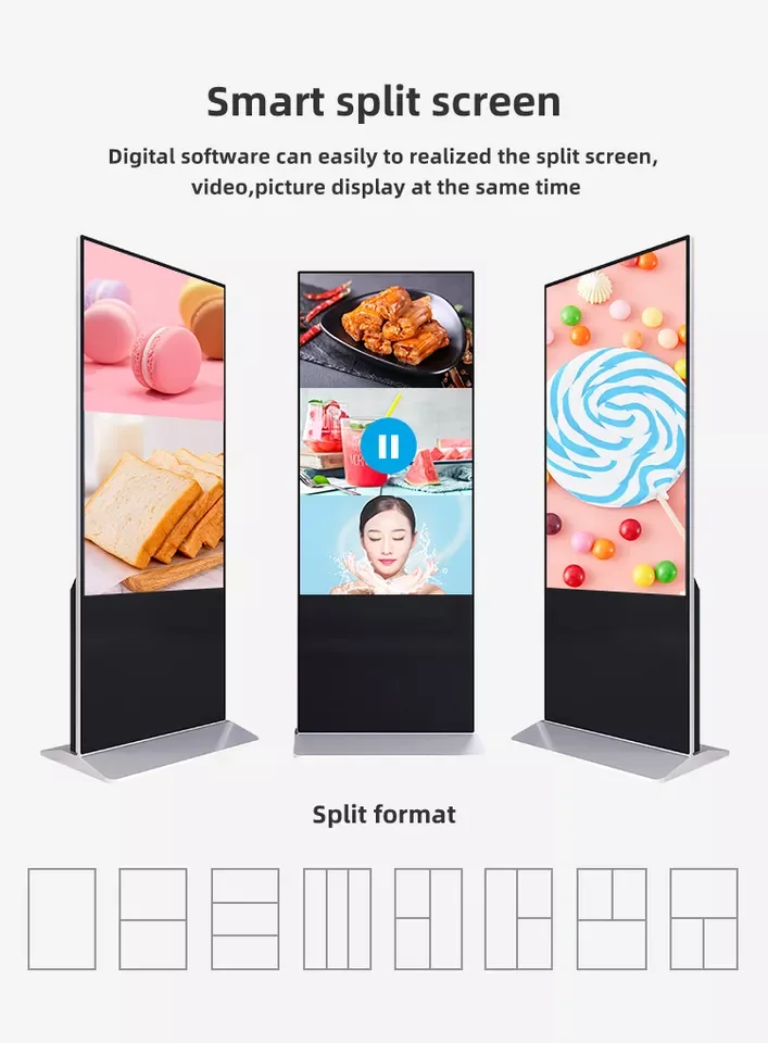 ODMOEM Indoor LCD Advertising Display Digital Signage Kiosk Totem Android Floor Stand LCD Touch Screen Advertising Display