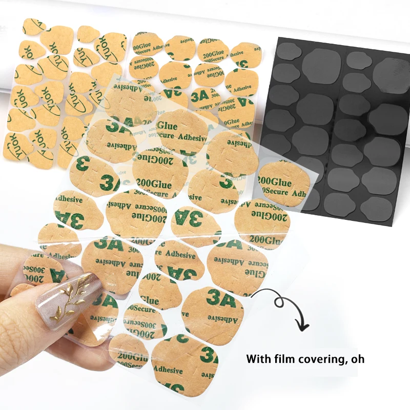 Solid UV Curing Double Sided Clear Jelly Nail Glue Adhesive Sticker New Tab for Nail Art