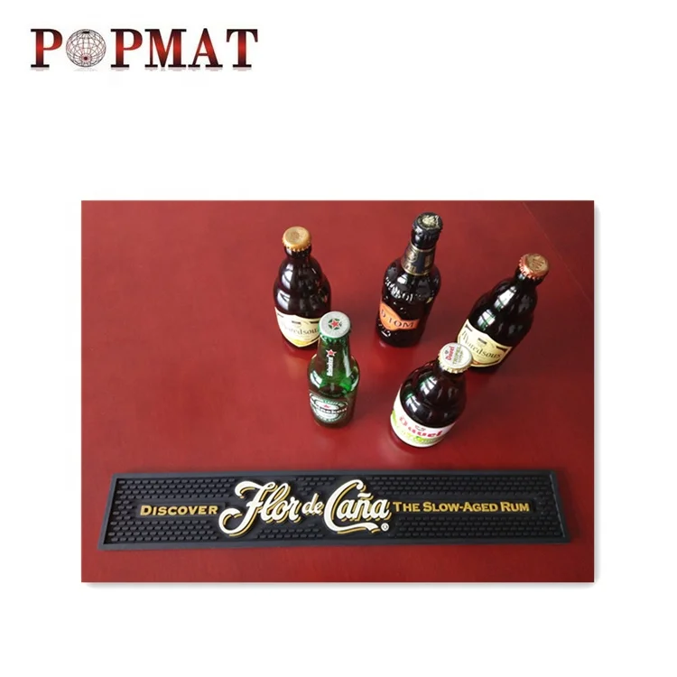 Custom design soft pvc non- slip beer drinking promotional bar accessories mat