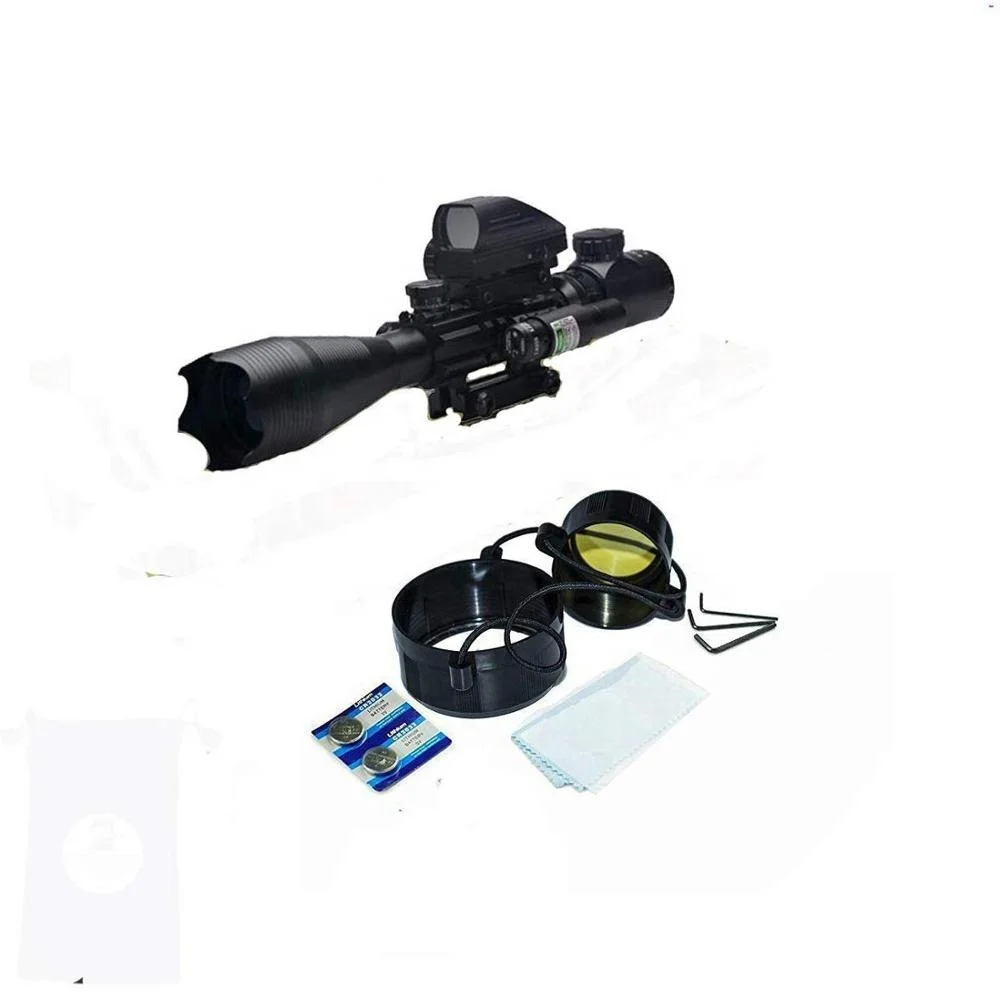 LUGER комбинированный прицел для винтовки 4-16x50EG с двойной подсветкой + лазерный 4 голографическая сетка Красная/зеленая точка креплением