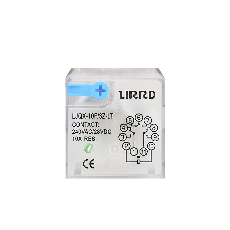 60.13 Type 3PDT 11 Pin Plug-in General Purpose Relay with Lockable Test Button