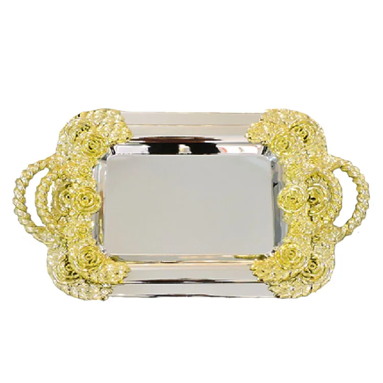 
Best selling tableware metal plate stainless steel multi sizes serving tray steel food fruit tray for hotel wedding party 