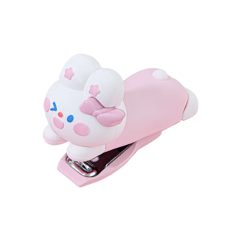Latest Promotion Price Cartoon Rabbit Stapler Creative Cute Shape Mini Binding Machine Portable Labor Saving Small Stapler