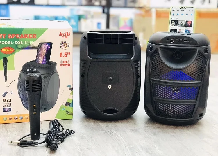 6.5inch Speaker BT LED Light Speaker With Remote Control and Microphone ZQS-6115 Wireless Speaker