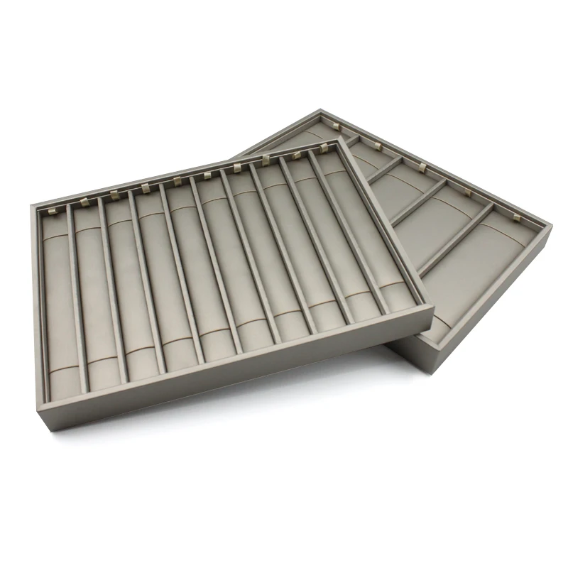 Wholesale  PU Leather Display Jewelry Luxury Jewelry Tray Display for Ring Necklace Earring Custom Jewelry Display Tray