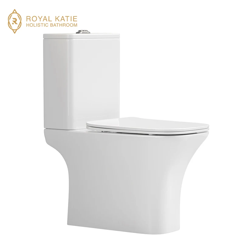 Hotel Project  Sanitary Ware Ceramic Wc Toilet Seat Washdown Flushing Toliet Bowl Square Closestool  ModernTwo Piece Toilets