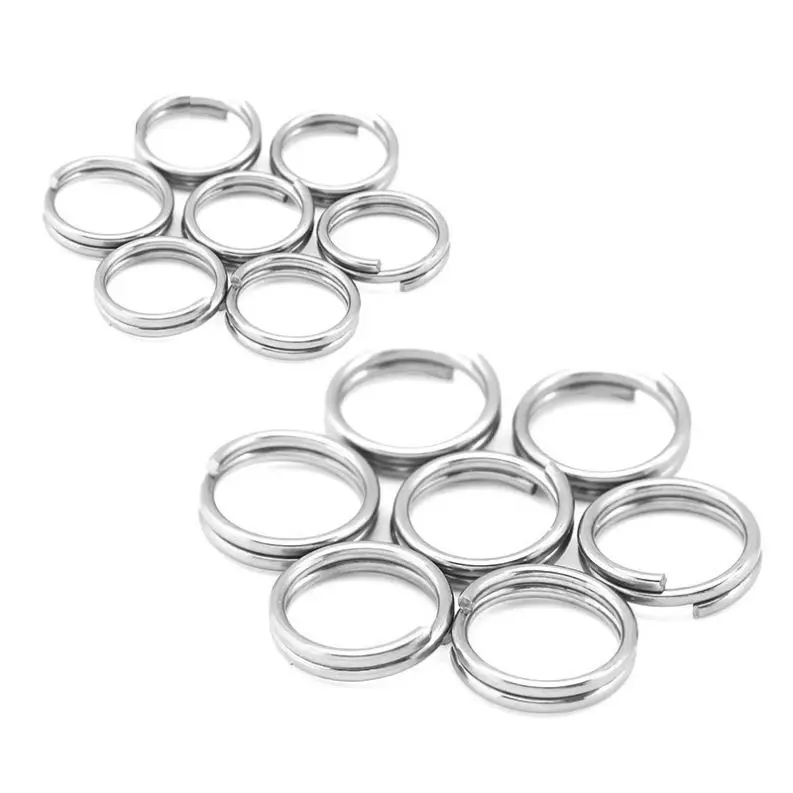 wholesale key rings 4 5 6 7 8 9 10 12 15 16 18 20 mm Key Ring double-loop keyrings accessories 304 stainless steel metal keyring