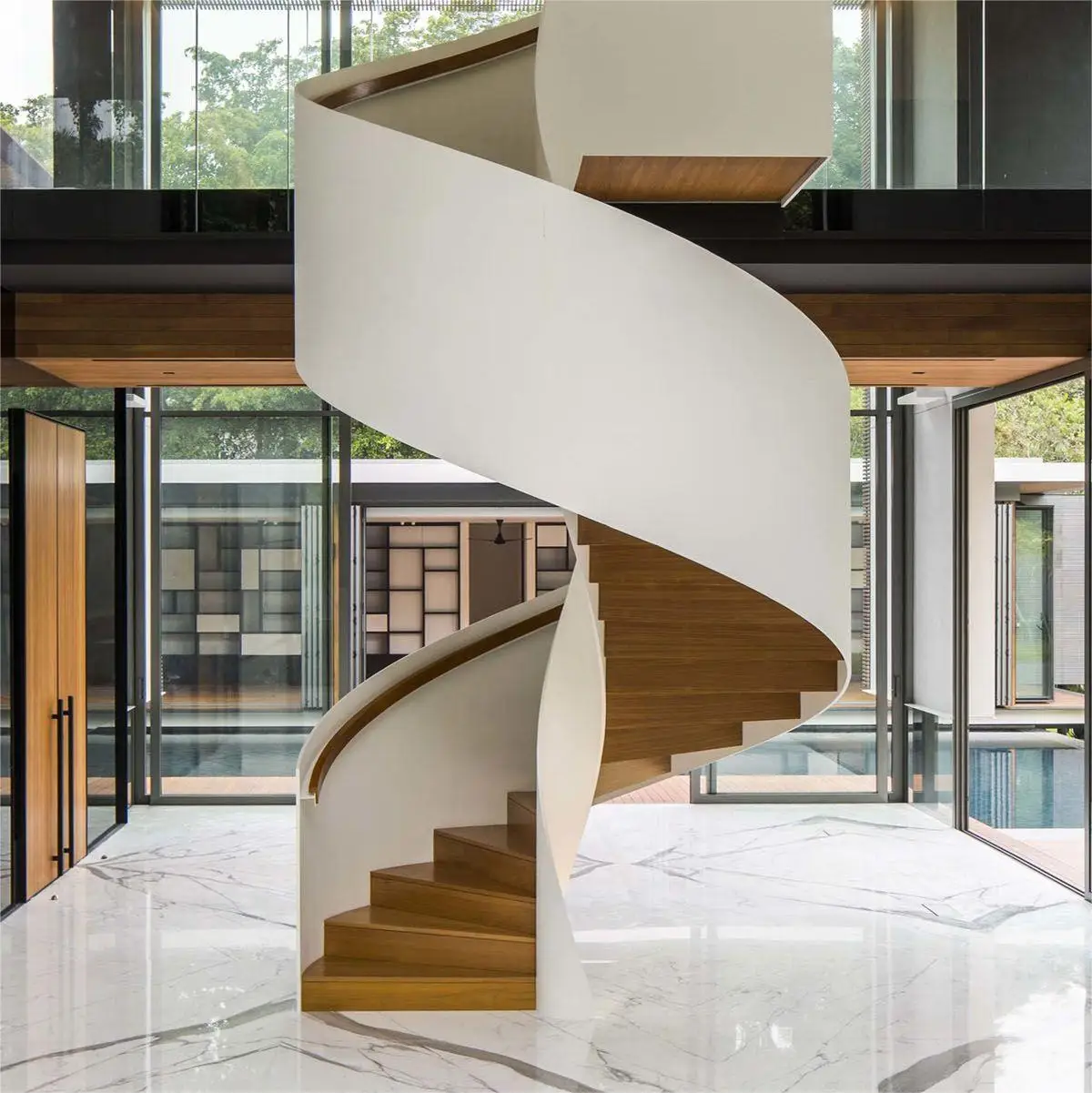 2024 American Standard Hotel Villas luxury ideas spiral staircase prices wooden tread spiral stair round deck stairs from foshan