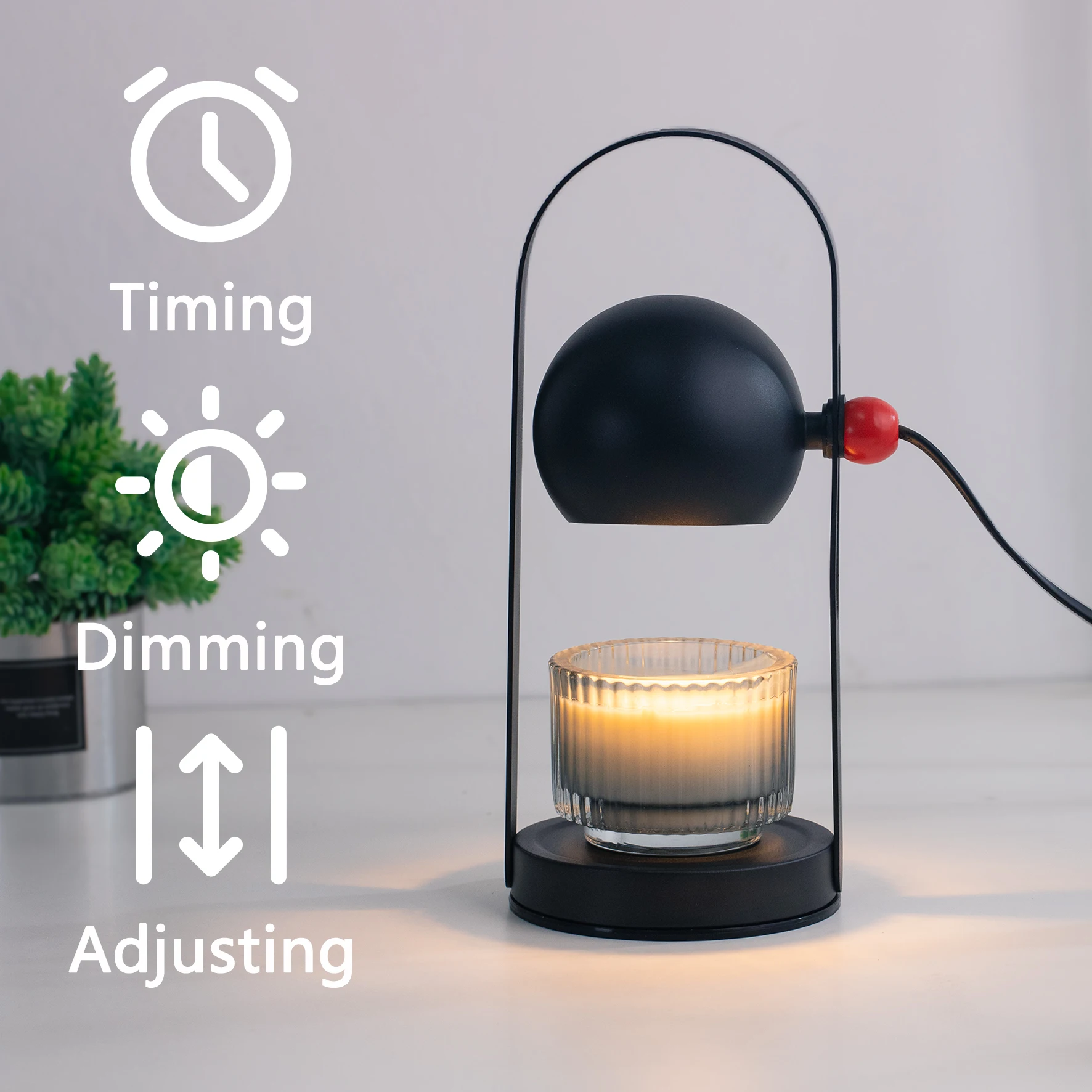 Ecommerce platform Home Decor Timer Wax Warmer Lamp Bedside Adjustable Height Dimmer 120V Electric Candle Warmer Lamp for Woman