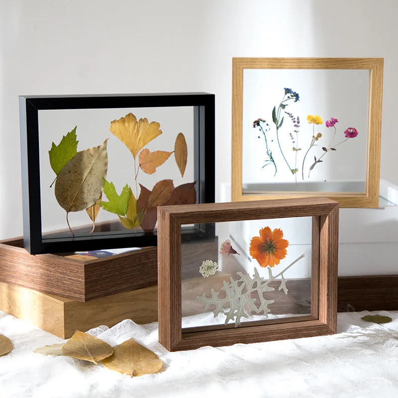 Wholesale Hot sale Transparent Double Sided Glass Picture MDF Frame For Pressed Flower Art