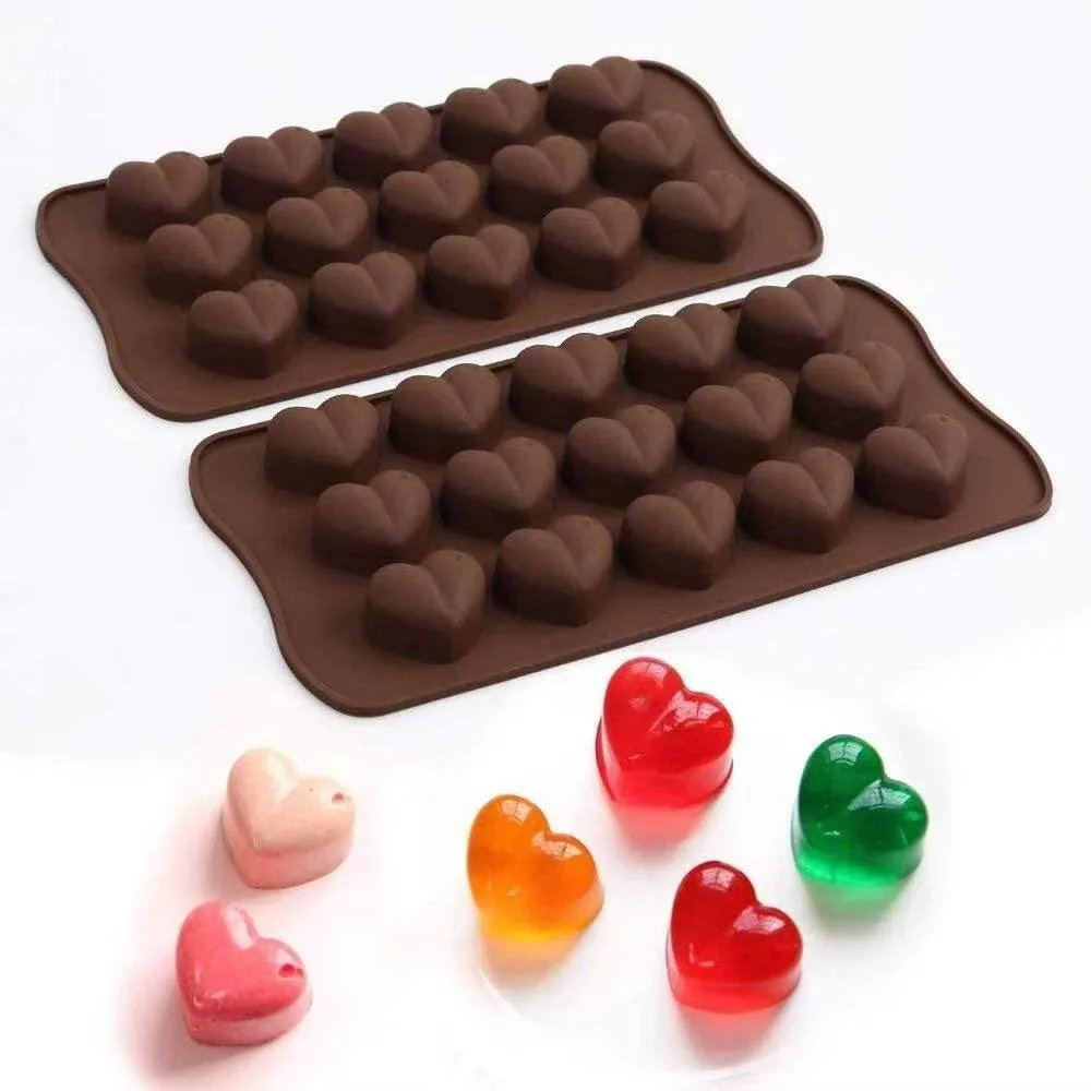 15-Hole 3D Heart Shaped Silicone Mold Commercial Buyer Decorative DIY Baking Mold for Chocolate Cake Fudge Candy Cake Tools Type