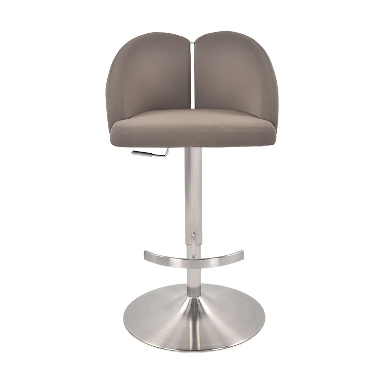 Modern Stainless Highback Metal Swivel Counter Bar Stool Bar Chair